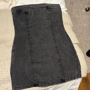 Strapless denim dress